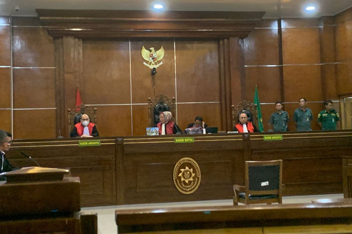 Suasana sidang Razman Nasution atas kasus pencemaran nama baik di PN Jakarta Utara, Selasa (23/9/2025).