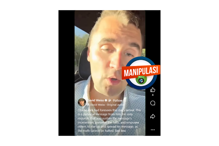 Klarifikasi, video ini merupakan hasil manipulasi yang diklaim sebagai pesan terakhir Charlie Kirk